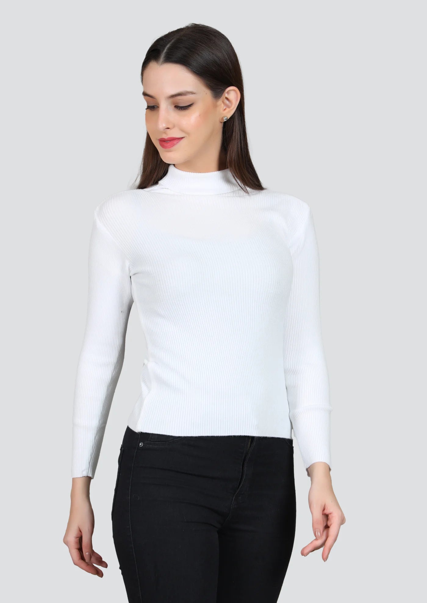 White High Neck for Women's
