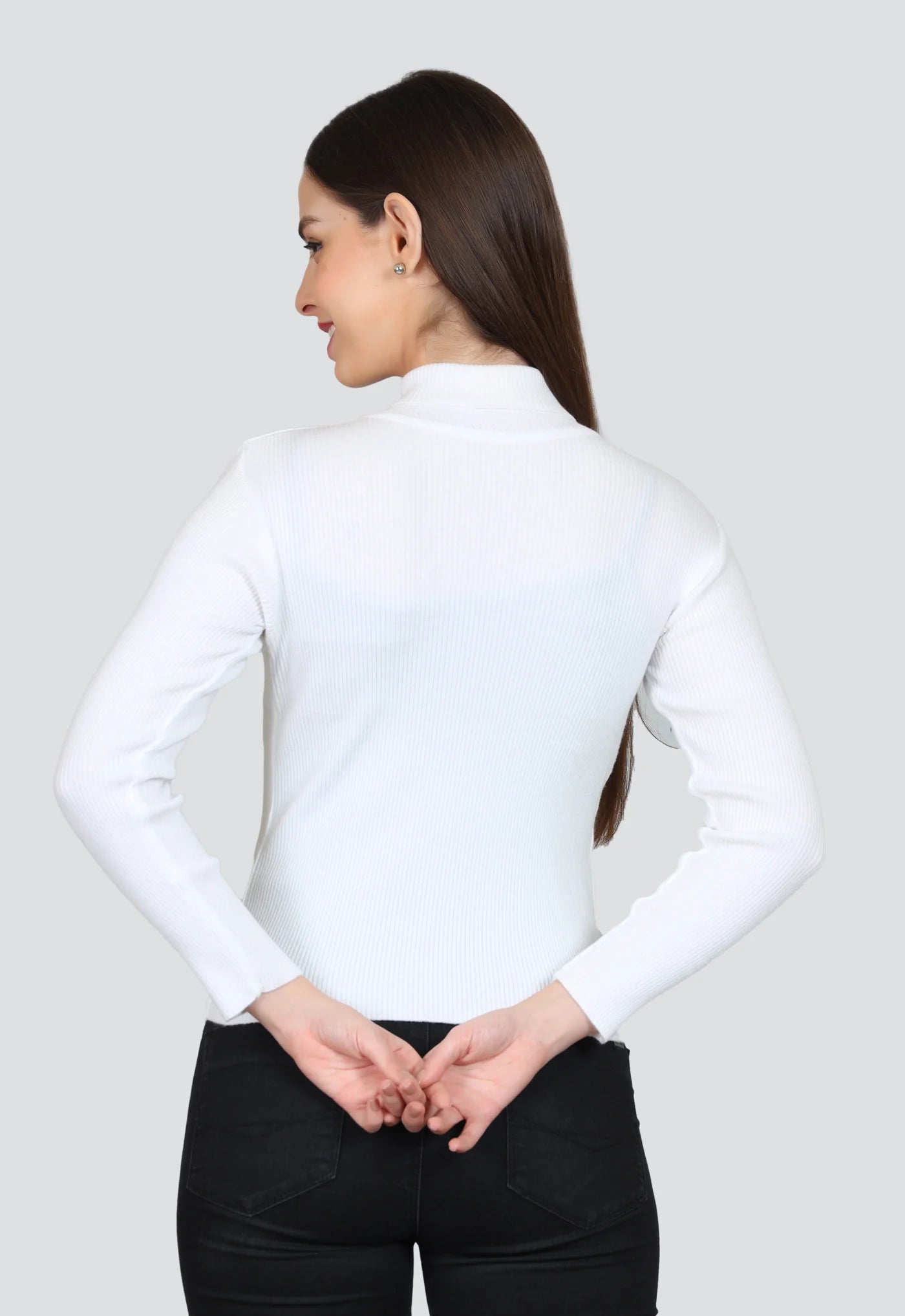 White High Neck for Women's