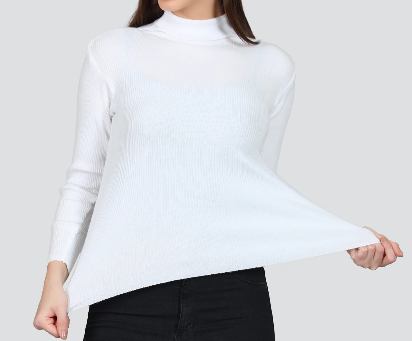 White High Neck for Women's