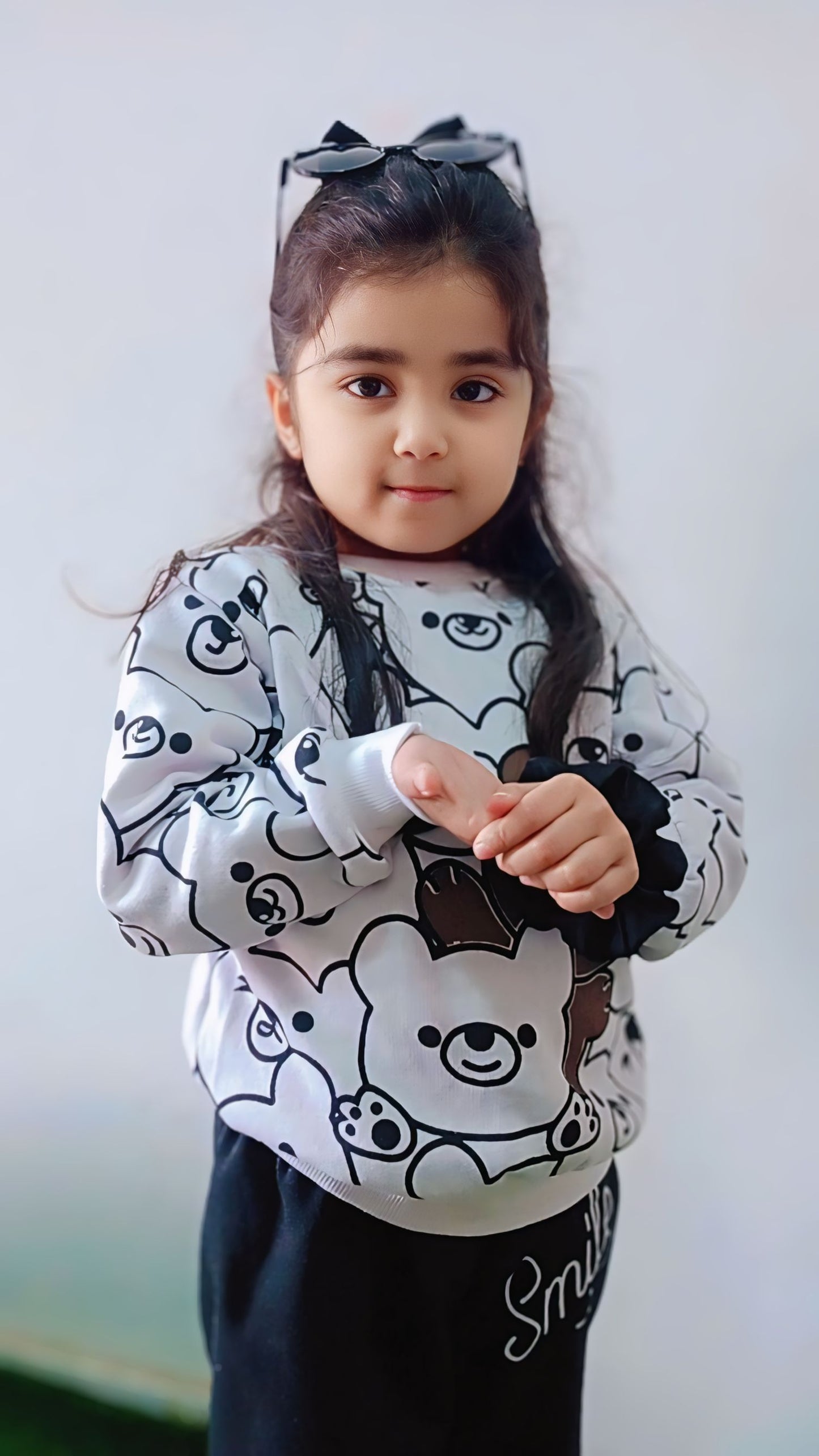 White Bears Print Sweatshirt With Trouser For Kids (2 Piece)