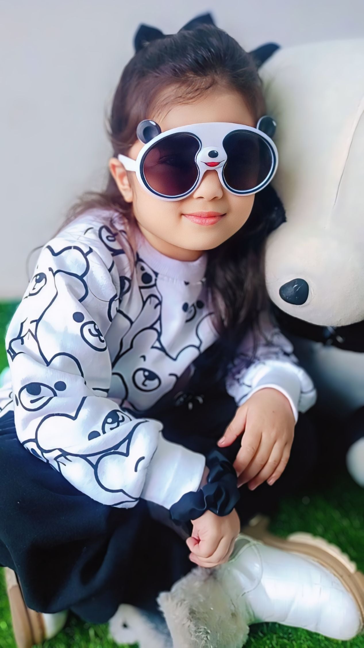 White Bears Print Sweatshirt With Trouser For Kids (2 Piece)
