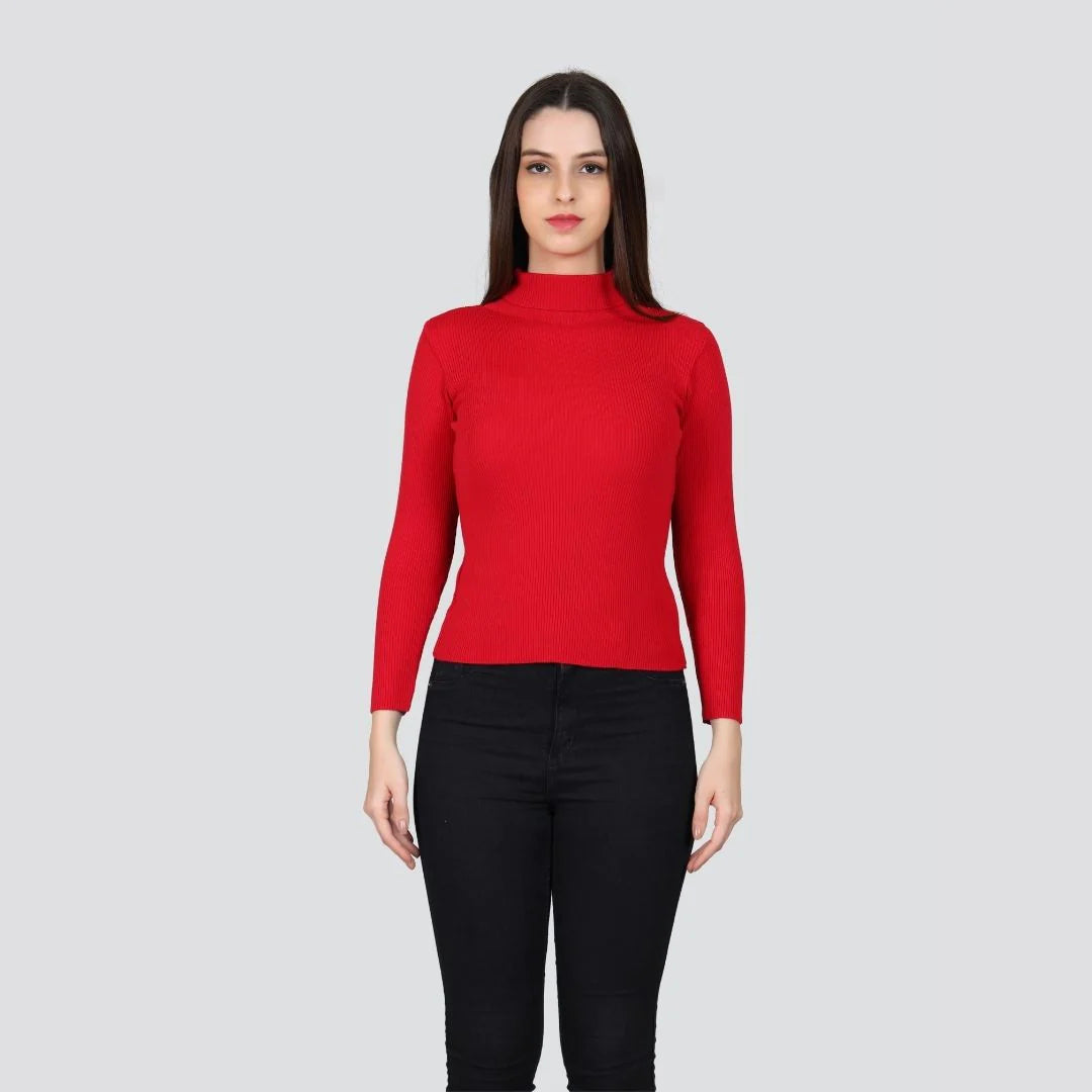 Red High Neck for Women's