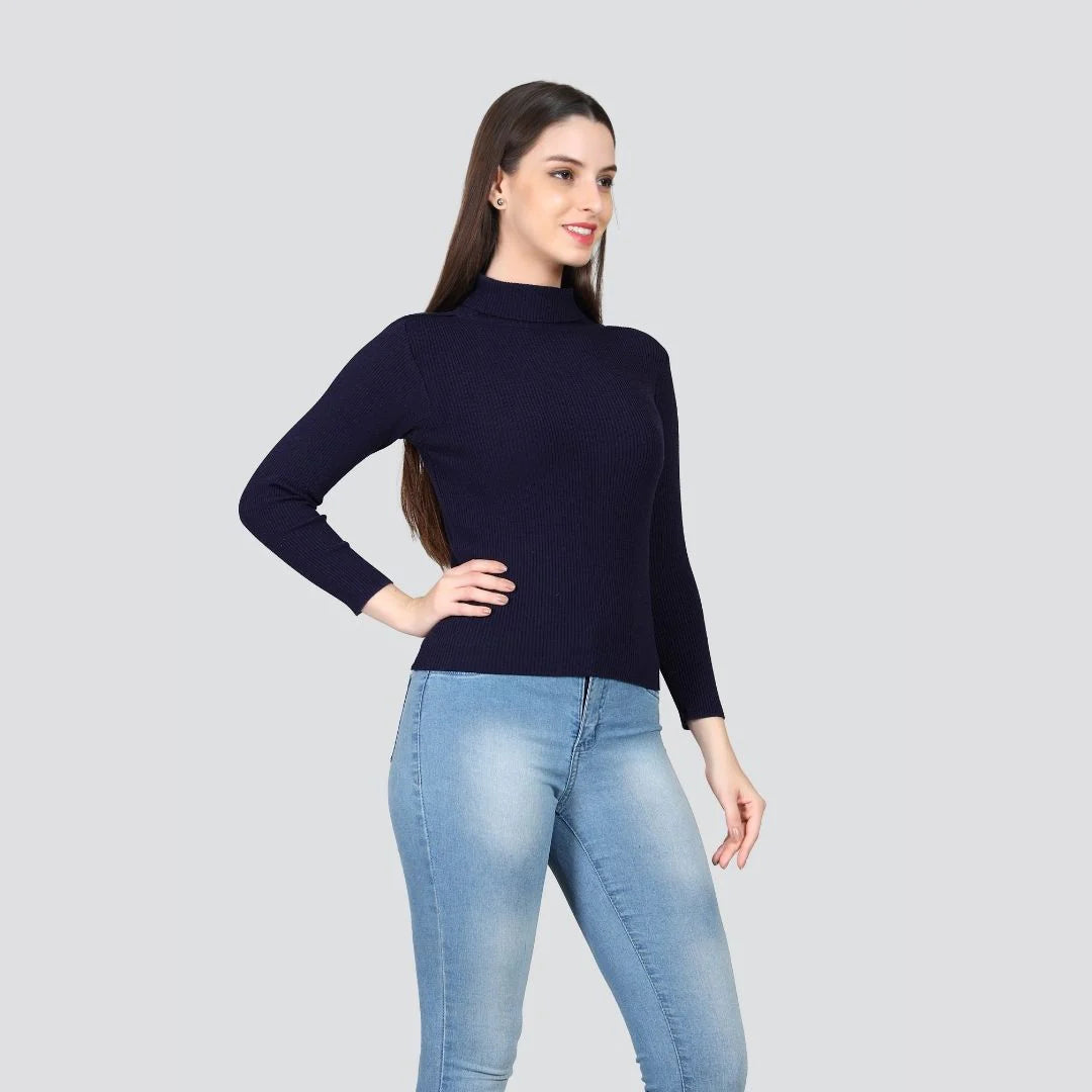 Navy Blue High Neck for Women's