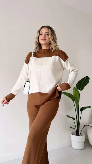Camel Panel Style Co-Ord Sets For Women
