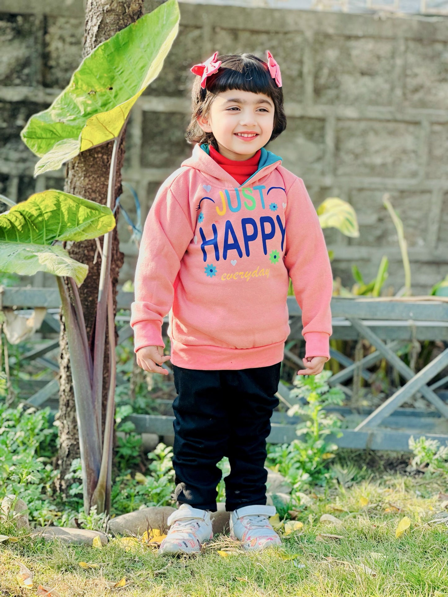 Just Happy Printed Hoodie For Kids