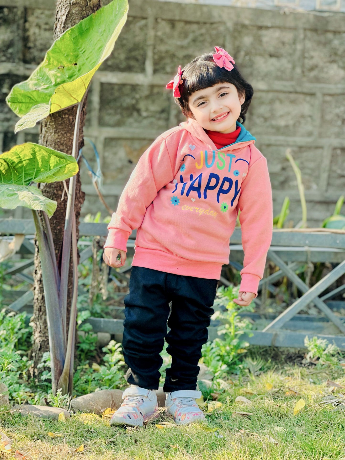 Just Happy Printed Hoodie For Kids