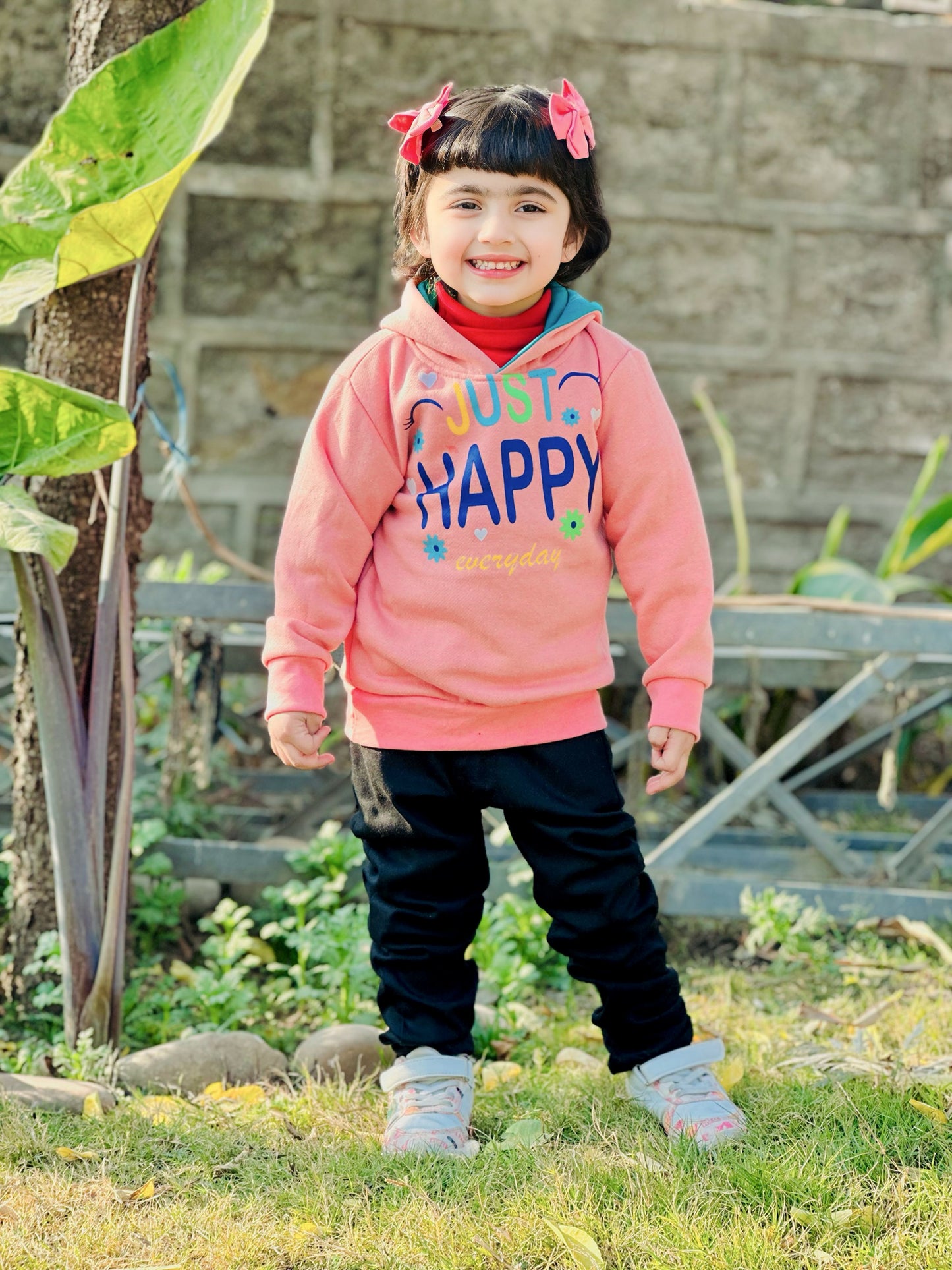 Just Happy Printed Hoodie For Kids