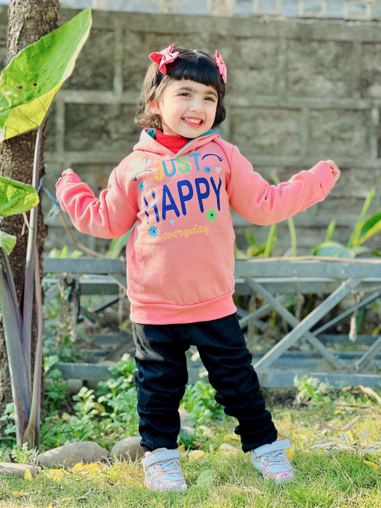 Just Happy Printed Hoodie For Kids