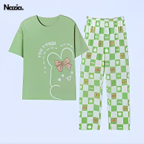 Olive Green Printed Night Suit