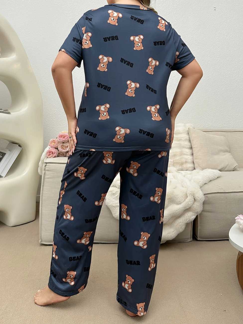 Cozy Bear Printed Night Suit