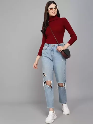 Maroon High Neck for Women's