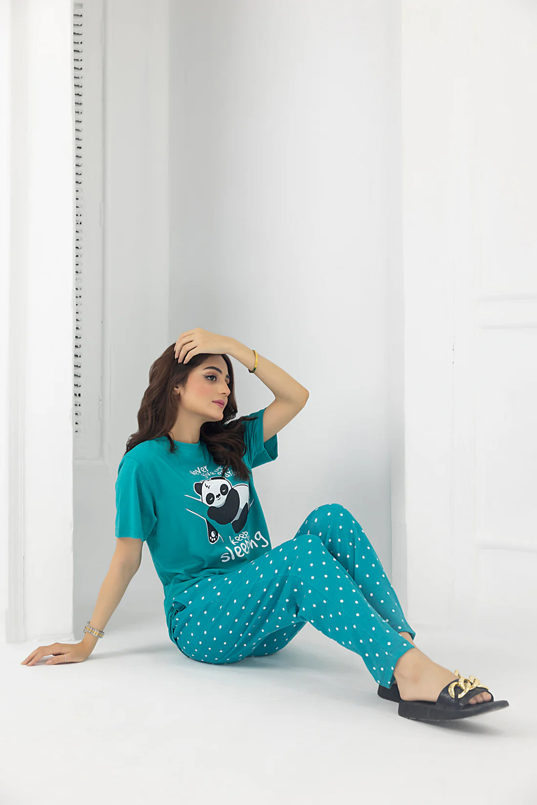 Never Give up Printed Night Suit