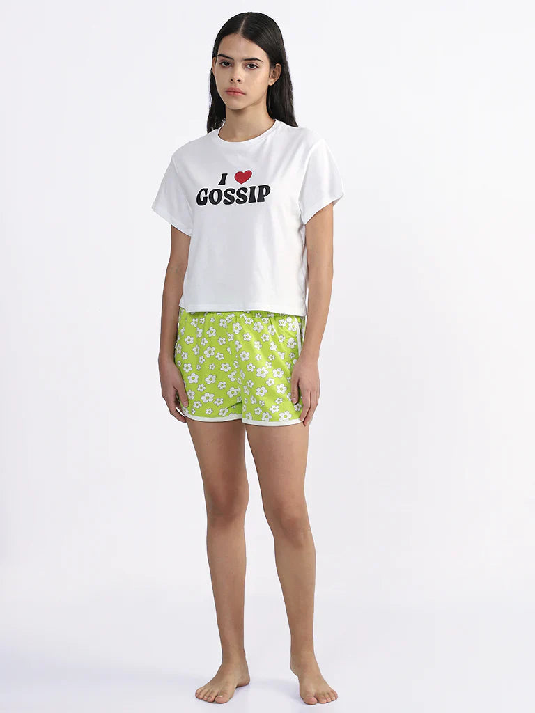 Gossip Printed T-Shirt with Short Night Suit