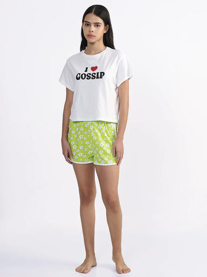 Gossip Printed T-Shirt with Short Night Suit