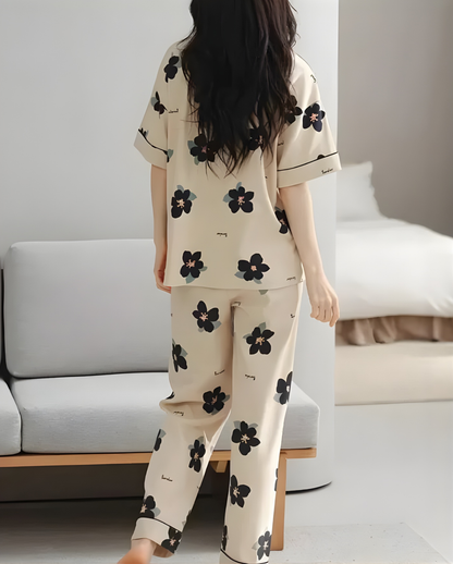 Big Flowers Printed Night Suit