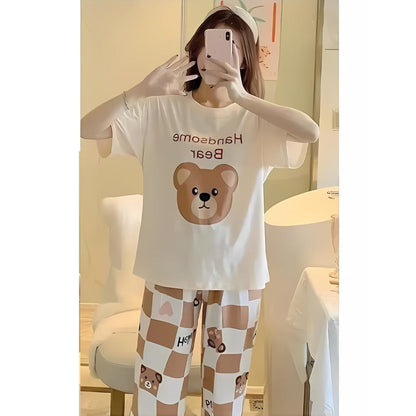 Handsome Bear Printed Pajama Night Suit