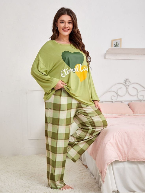 Eternal Love Full-Sleeves Printed Night Suit