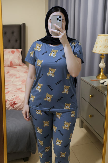 Cozy Bear Printed Night Suit