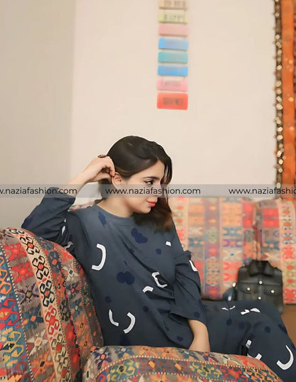 Pattern Printed Woman Night Suit