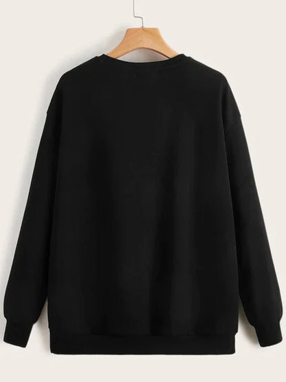 Black Multi Hearts Printed Sweatshirt