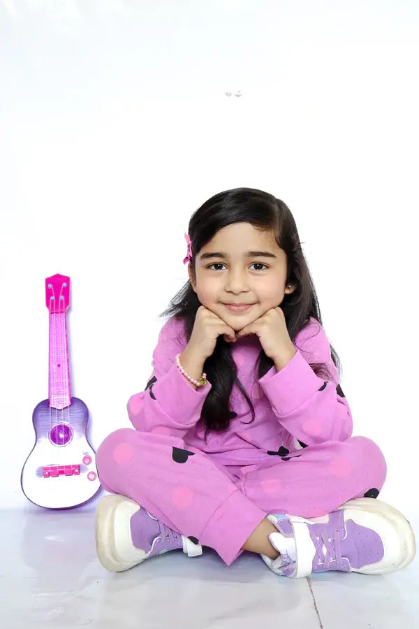 Purple Multi Heart Printed Kids Wear (Each)