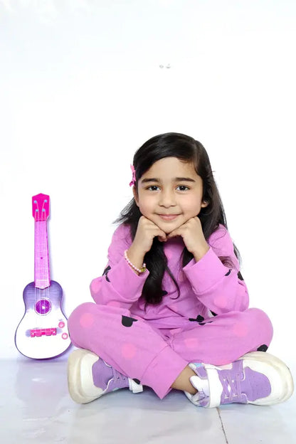 Purple Multi Heart Printed Kids Wear (Each)