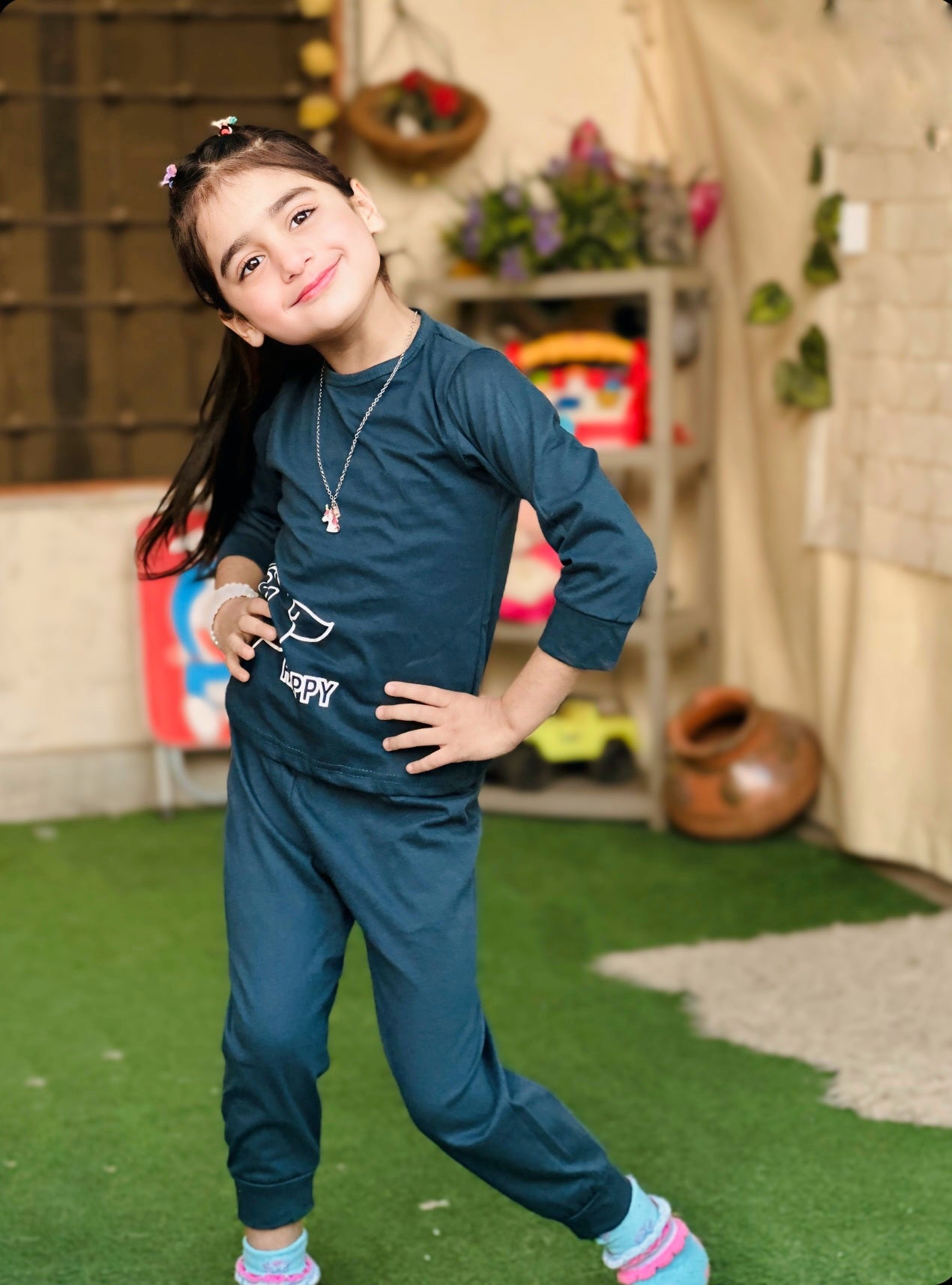 Green Happy Cow Printed Kids Wear (Each)