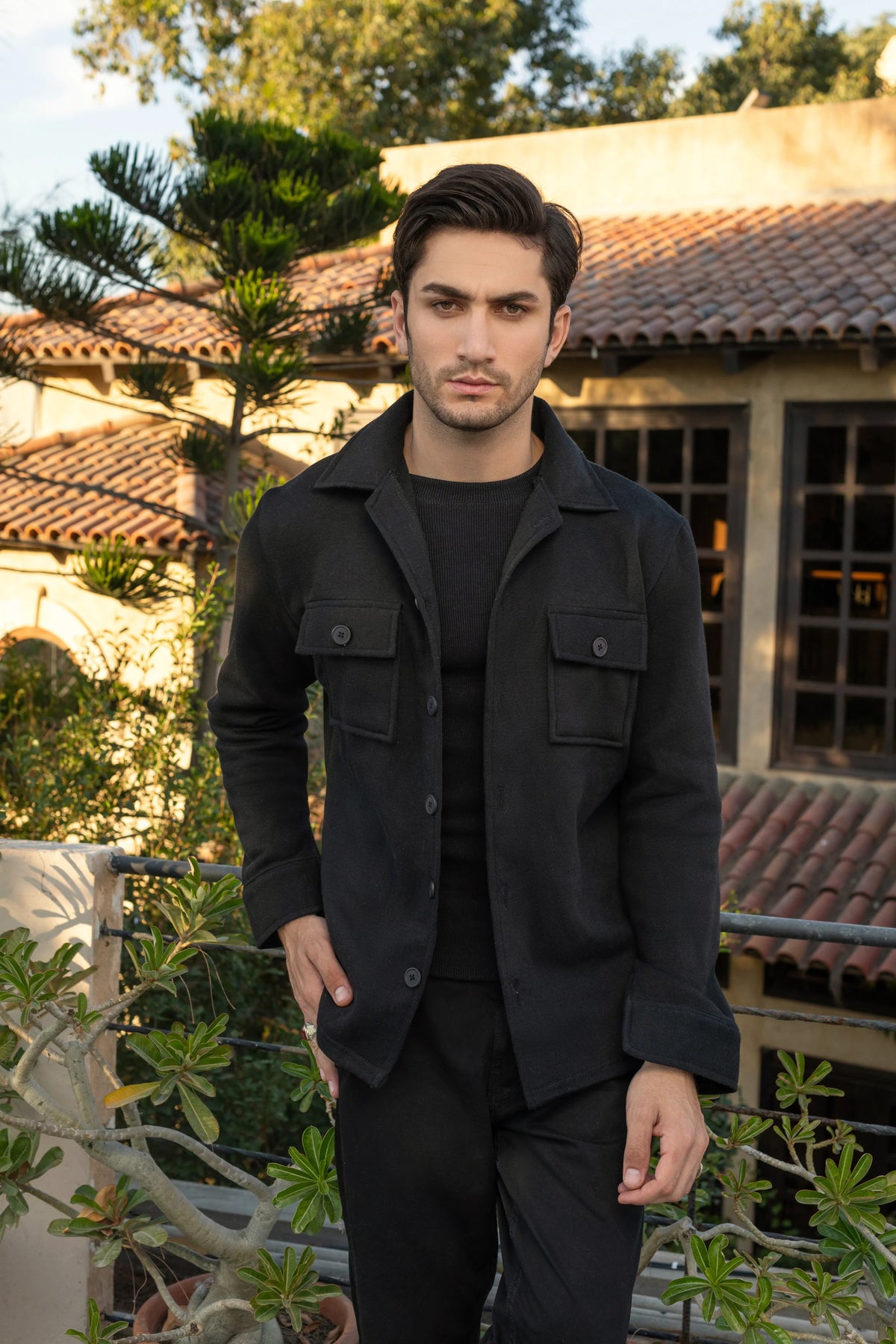 Black Men's Winter Warm Shacket
