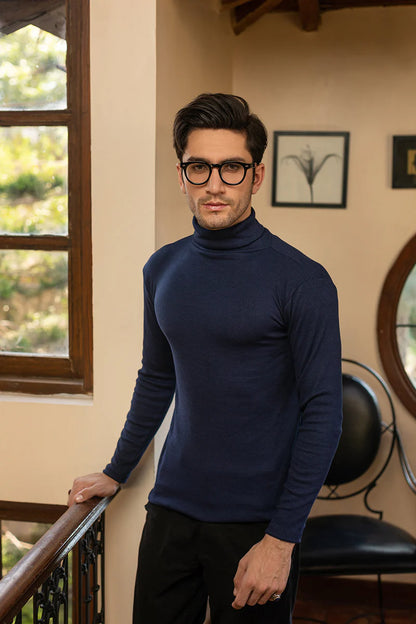 Navy Blue High Neck for Men's