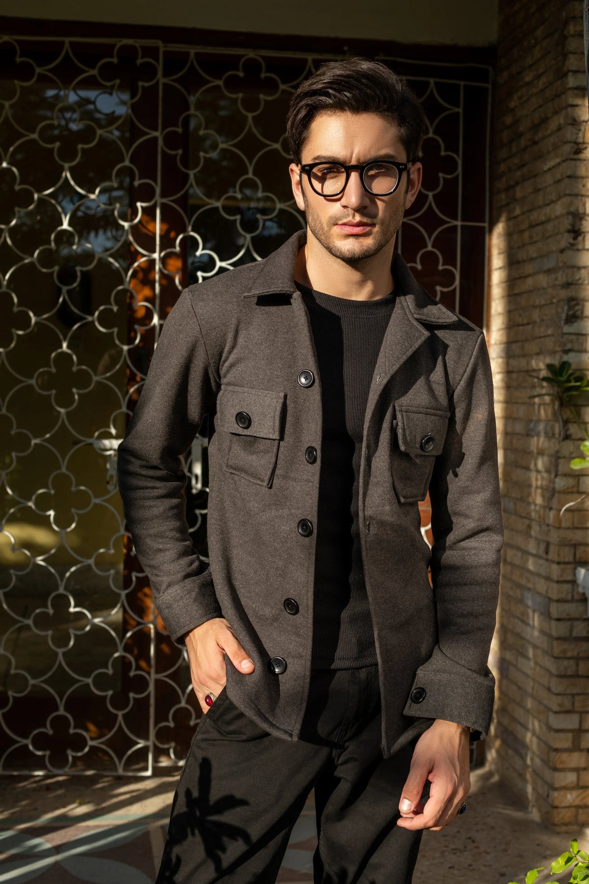 Charcoal Men's Winter Warm Shacket