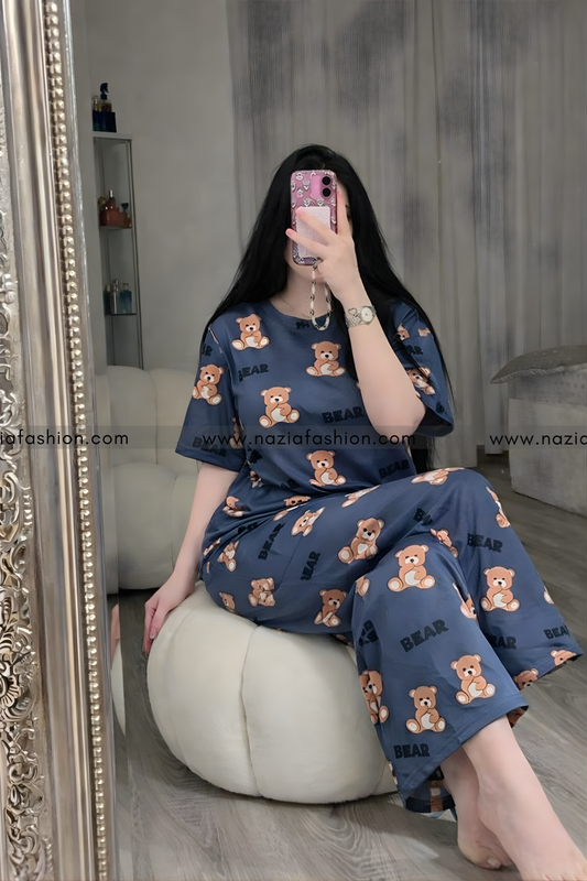 Cozy Bear Printed Night Suit