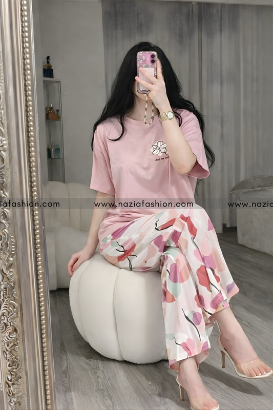 Long Leaf Printed Night Suit