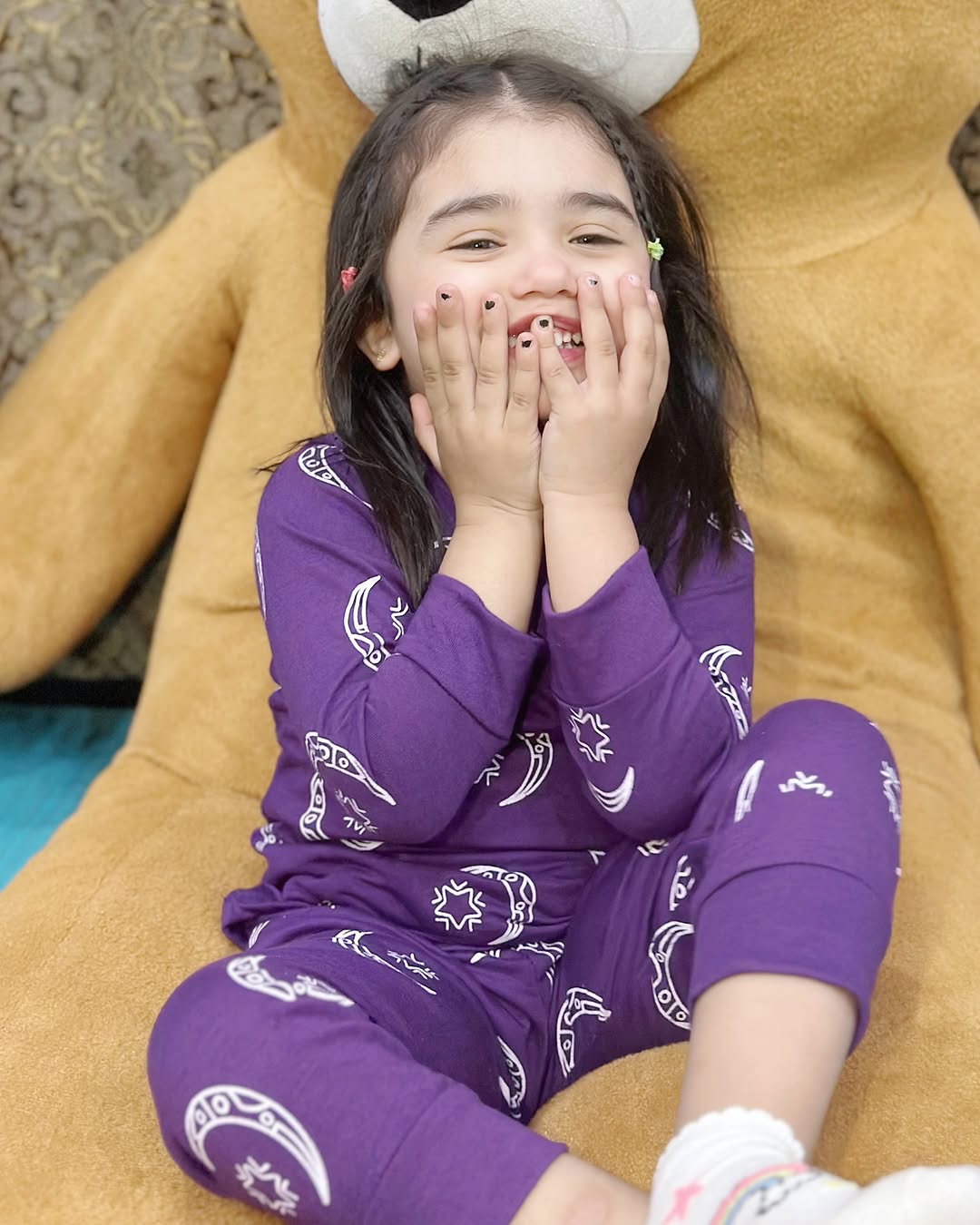 Purple Star And Moon Printed Kids Wear (Each)