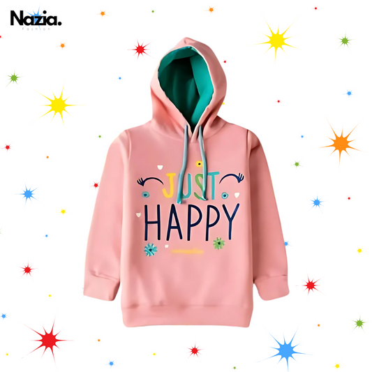 Just Happy Printed Hoodie For Kids