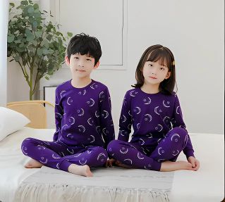 Purple Star And Moon Printed Kids Wear (Each)