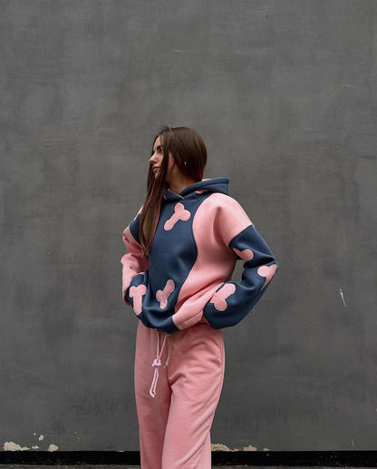 Navy Blue with Pink Mushroom Printed Co-Ord Set