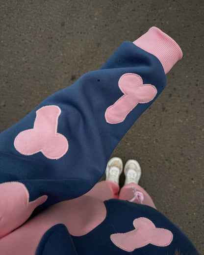 Navy Blue with Pink Mushroom Printed Co-Ord Set
