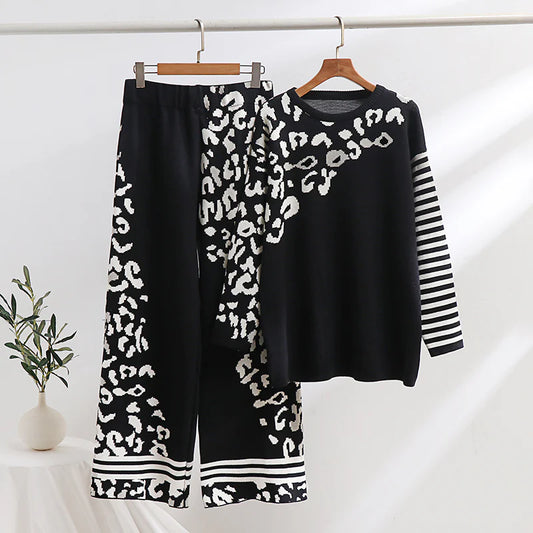 Black Tiger Printed Winter Fleece Co-ords Set